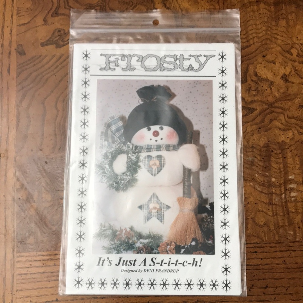 90's - Vintage Holiday Pattern- " Frosty" Snowman It's Just A S-t-i-t-c-h!